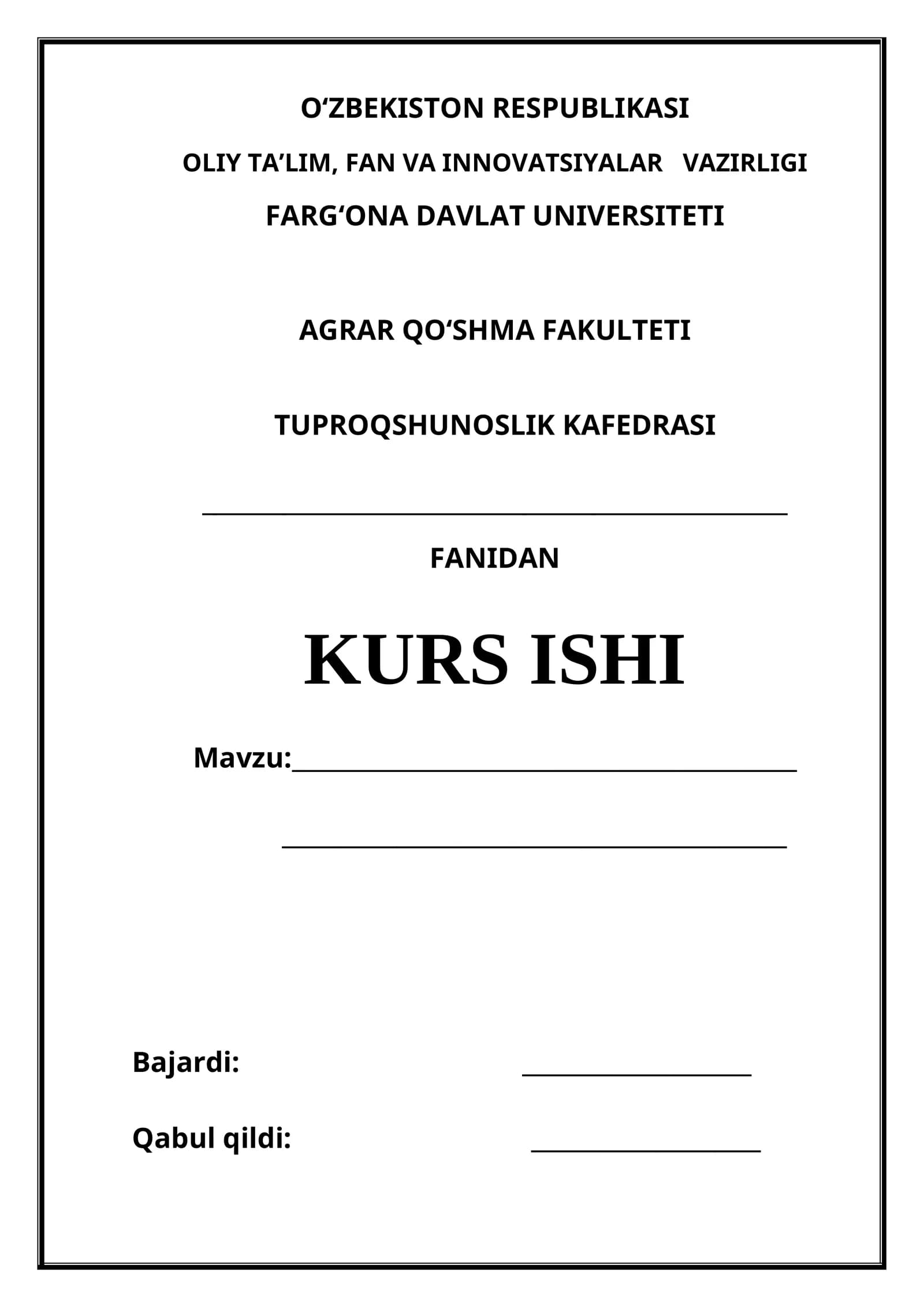 kurs ishi betligi