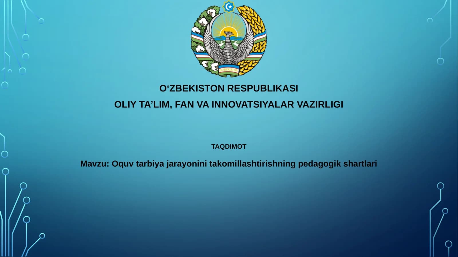 Oquvtarbiyaja rayonini takomillashtirishning pedagogik shartlari