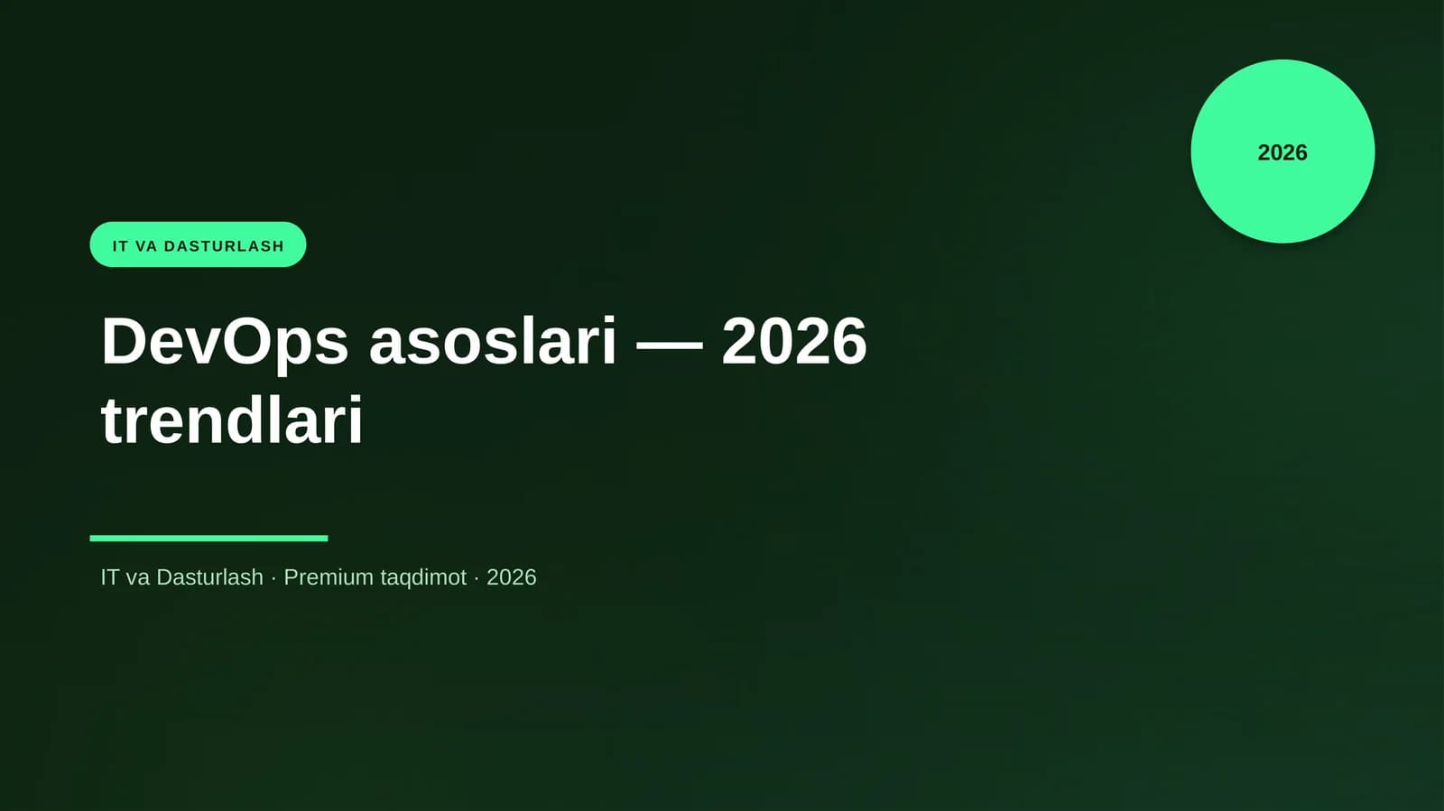 DevOps asoslari — 2026 trendlari