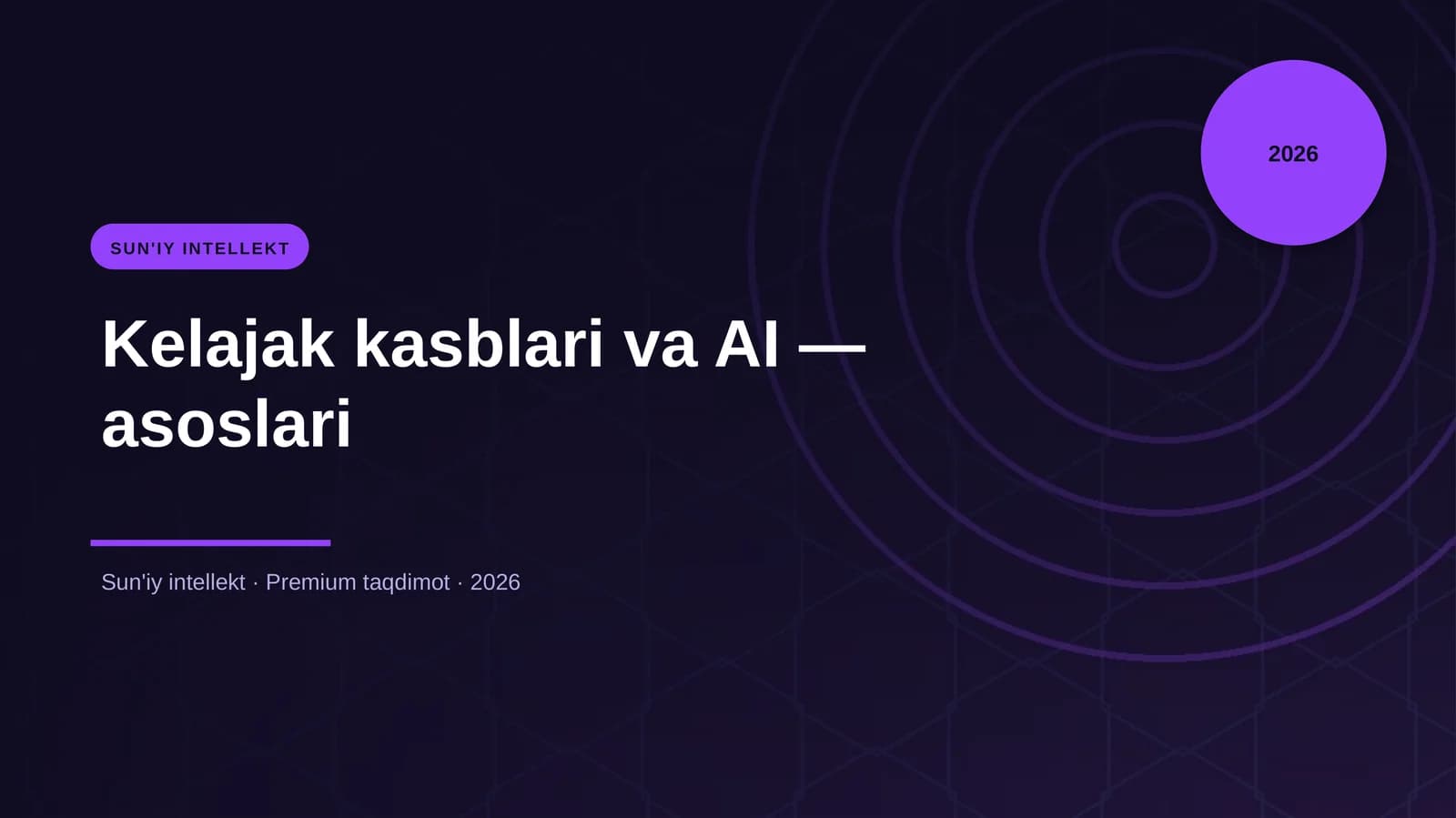 Kelajak kasblari va AI — asoslari