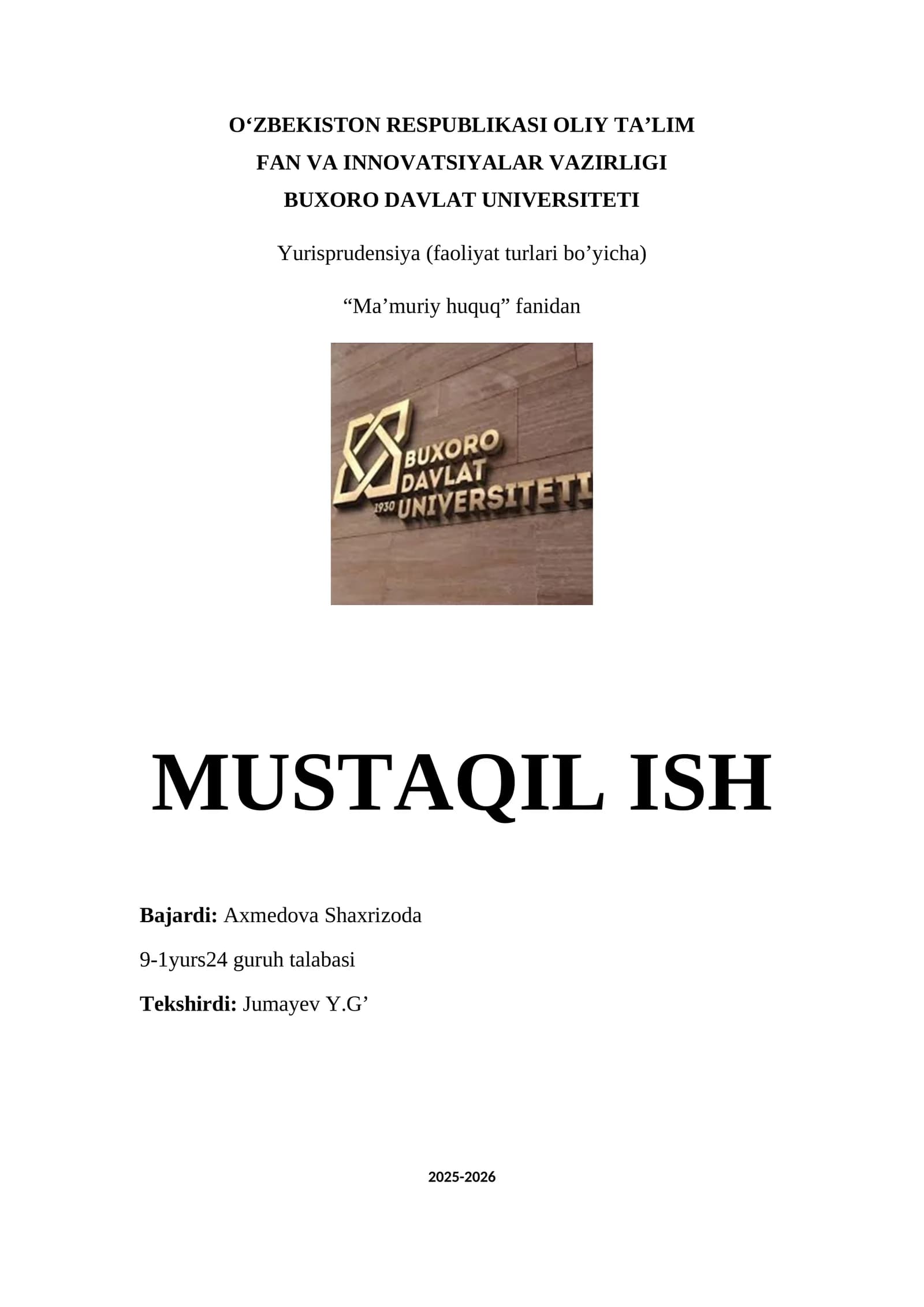 Ma’muriy huquqning modernizatsiyasi davlat boshqaruvida