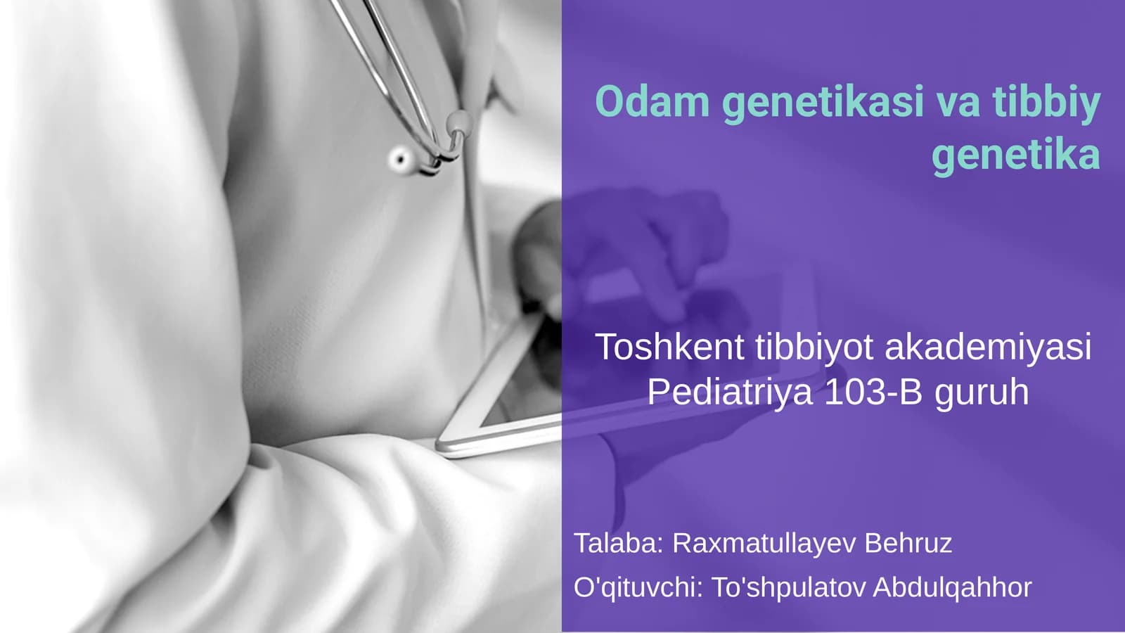 Odam genetikasi va tibbiy genetika