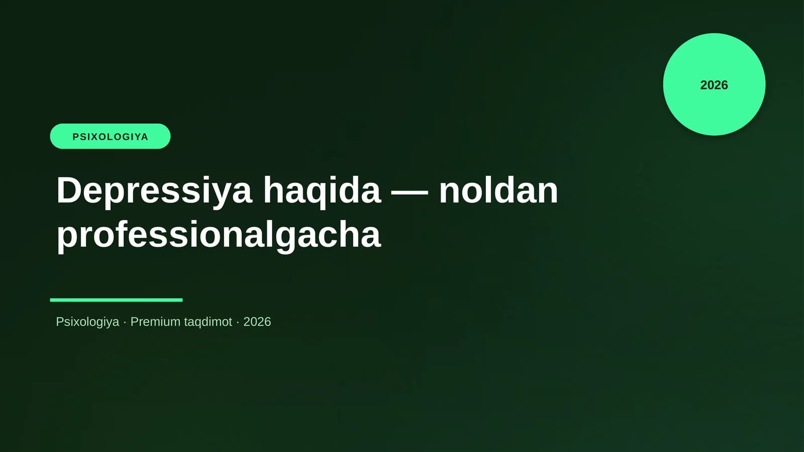 Depressiya haqida — noldan professionalgacha