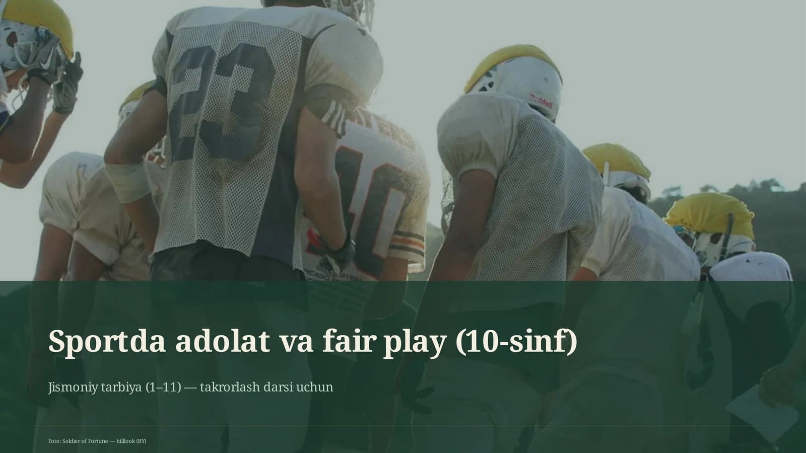 Sportda adolat va fair play (10-sinf)