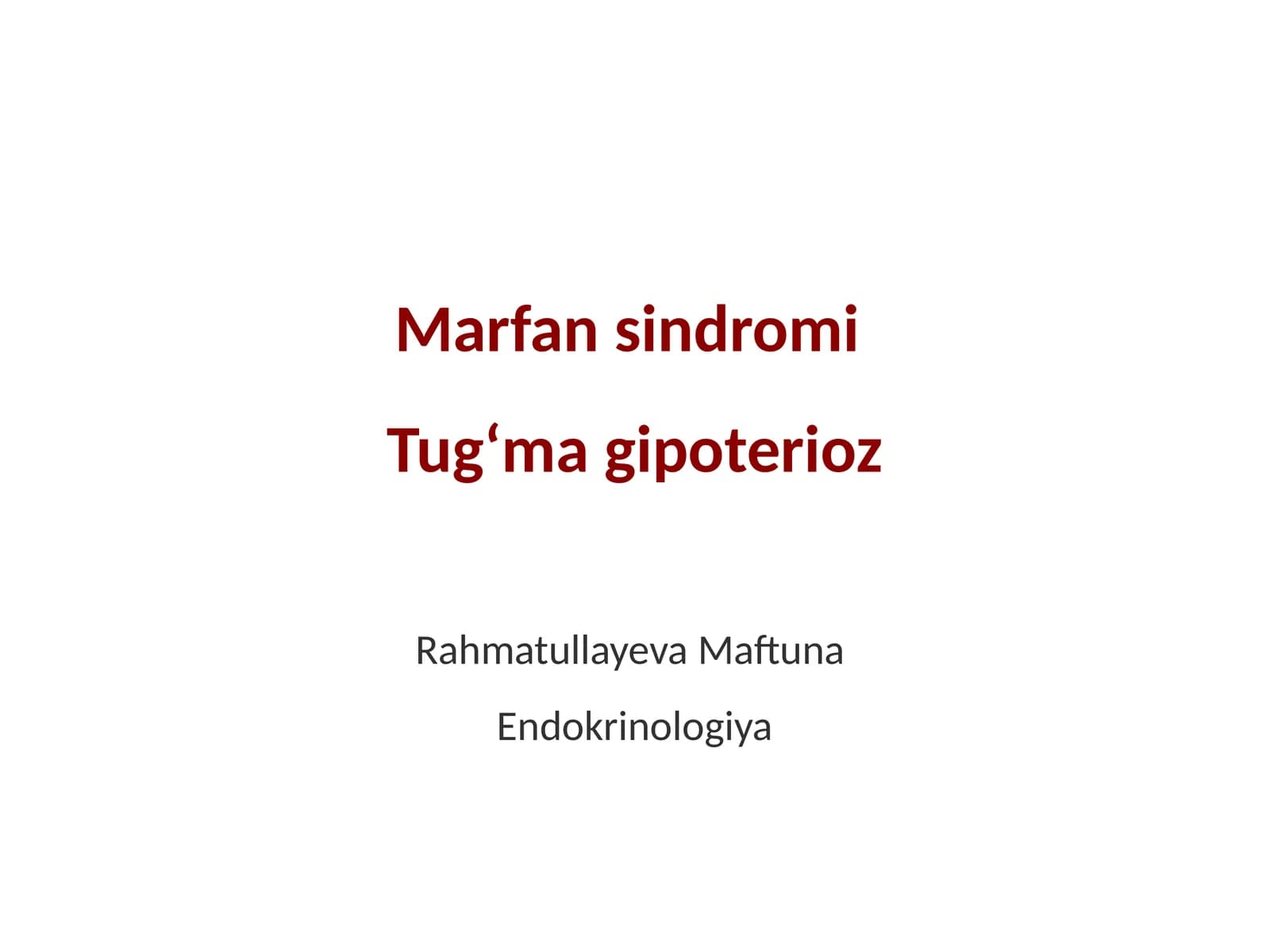 Marfan sindromi