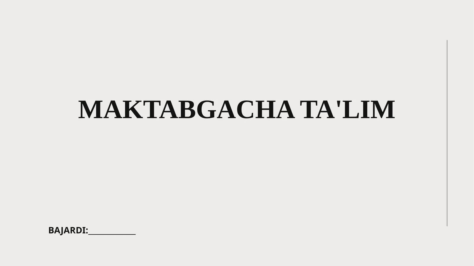 Maktabgacha ta'lim