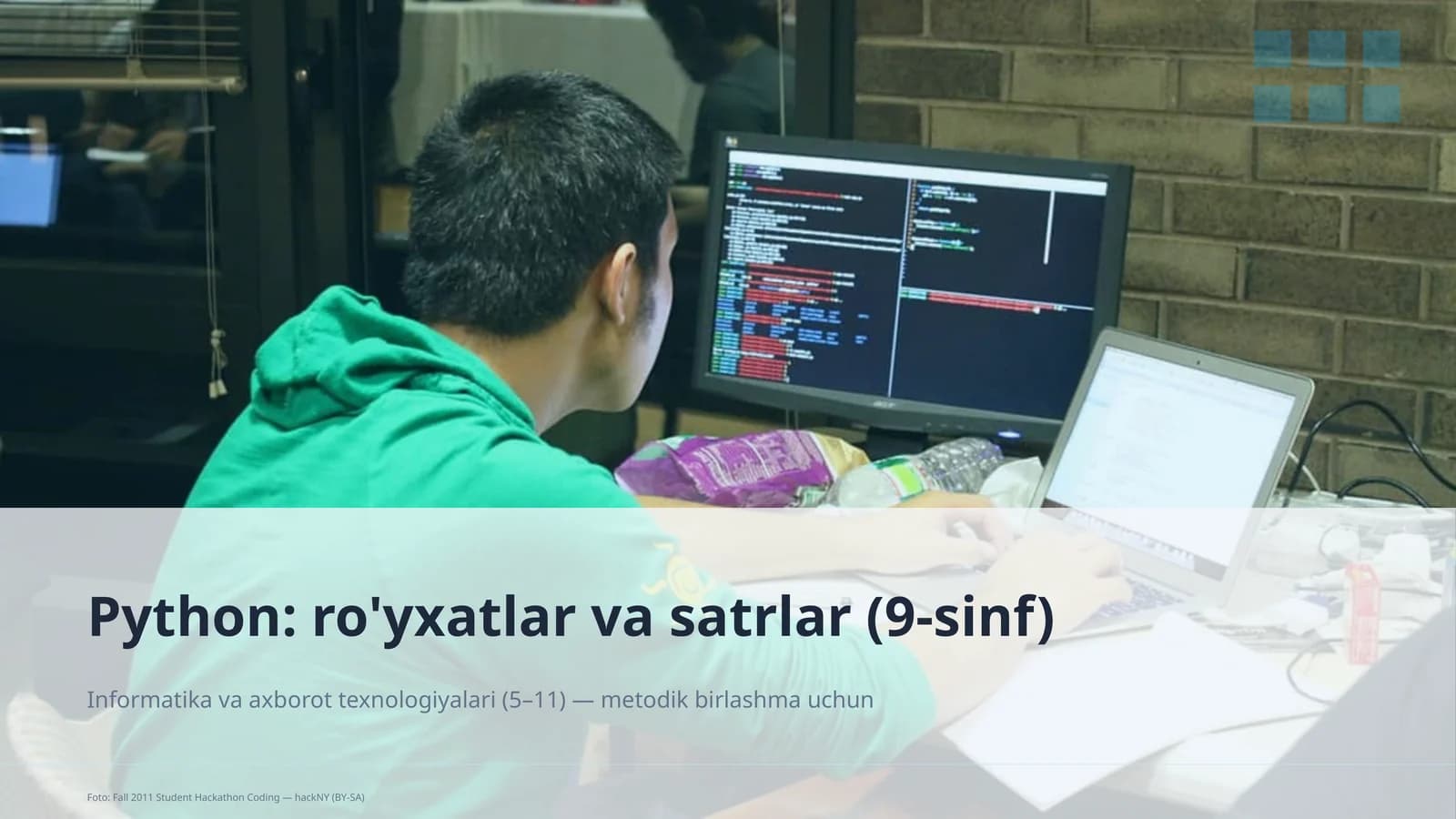 Python: ro'yxatlar va satrlar (9-sinf)