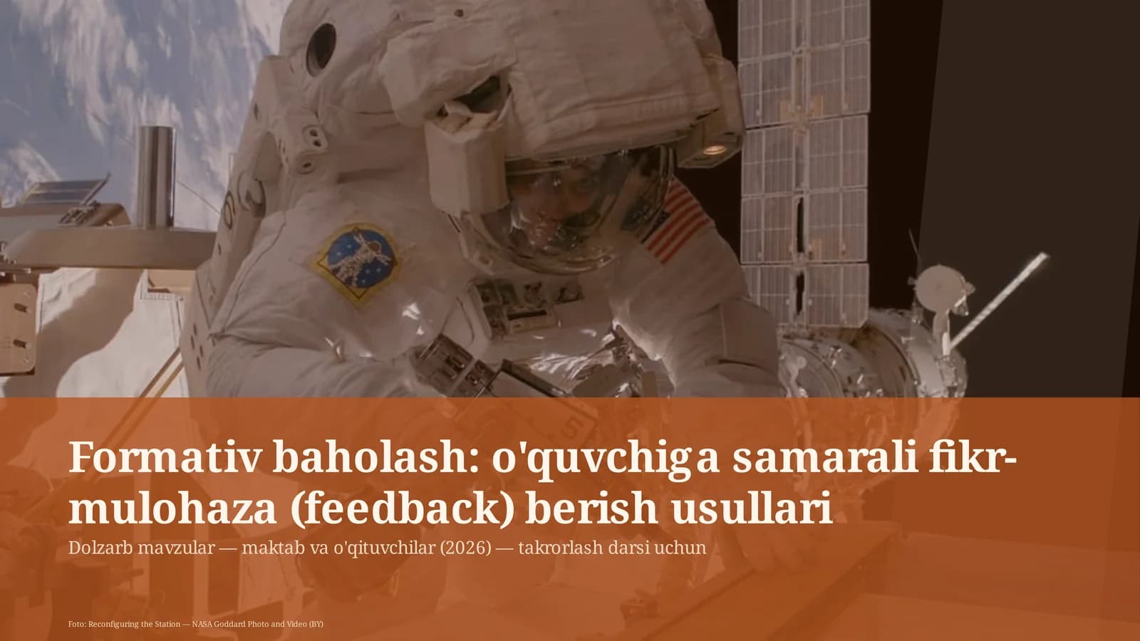 Formativ baholash: o'quvchiga samarali fikr-mulohaza (feedback) berish usullari