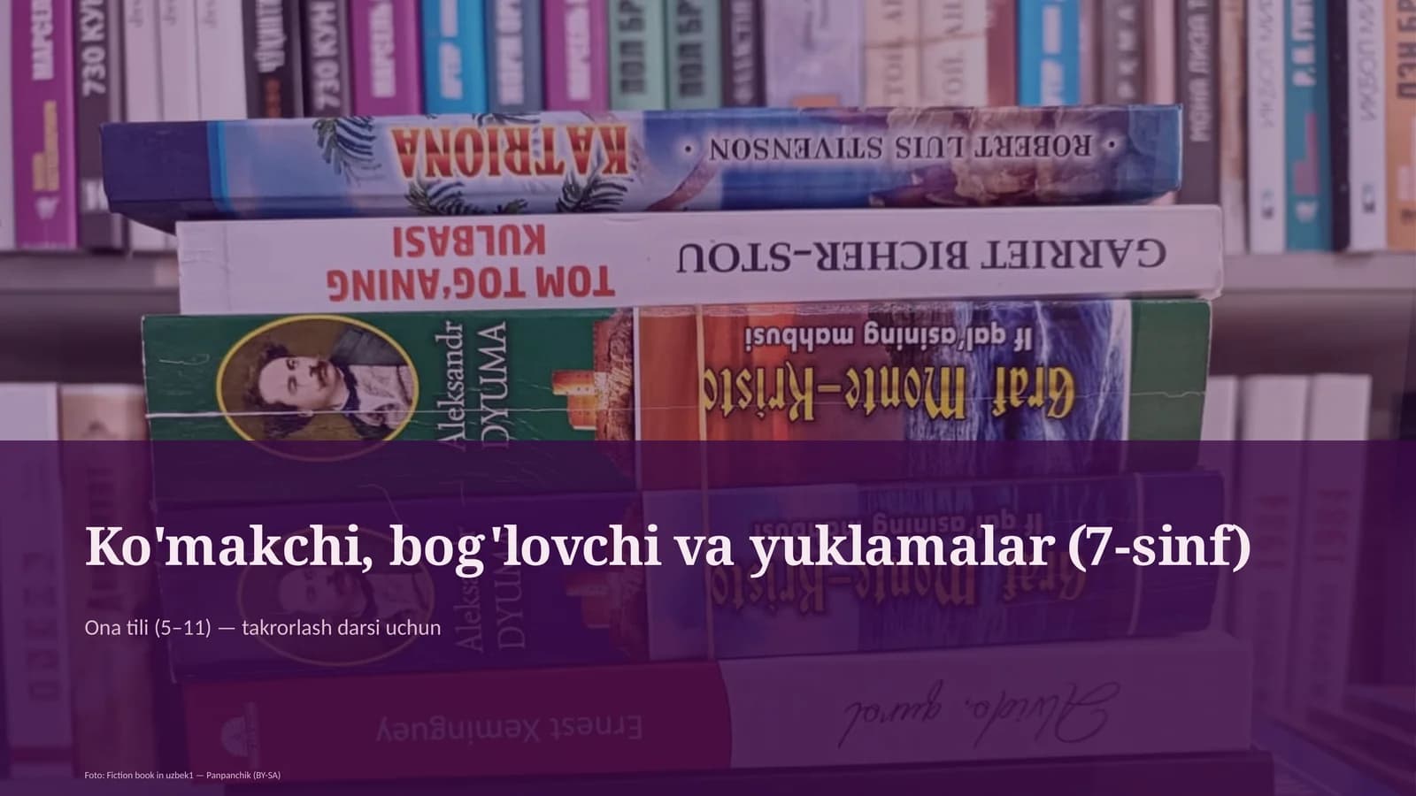 Ko'makchi, bog'lovchi va yuklamalar (7-sinf)