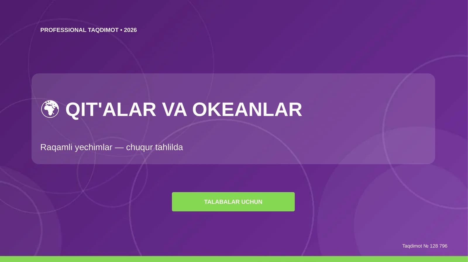 Qit'alar va Okeanlar: Raqamli Yechimlar