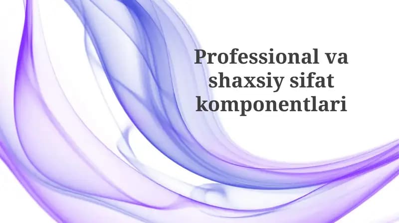 Kasbiy sifat komponentlari