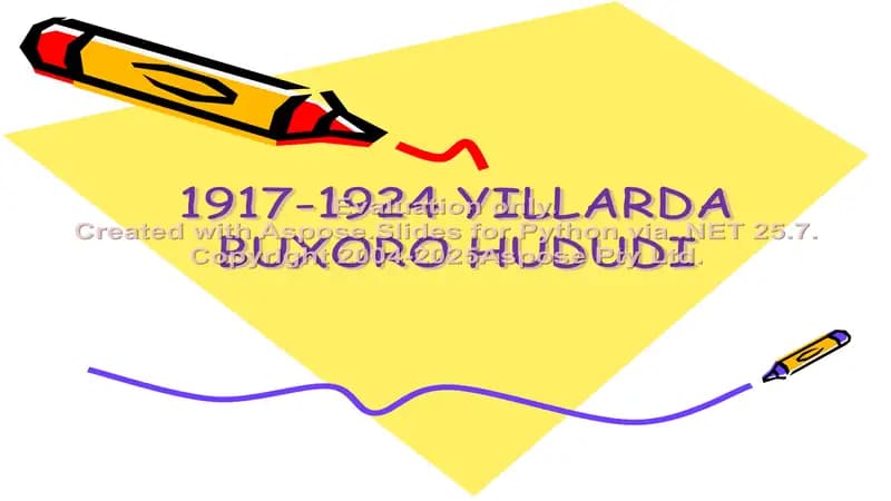 1917-1924 YILLARDA BUXORO HUDUDI