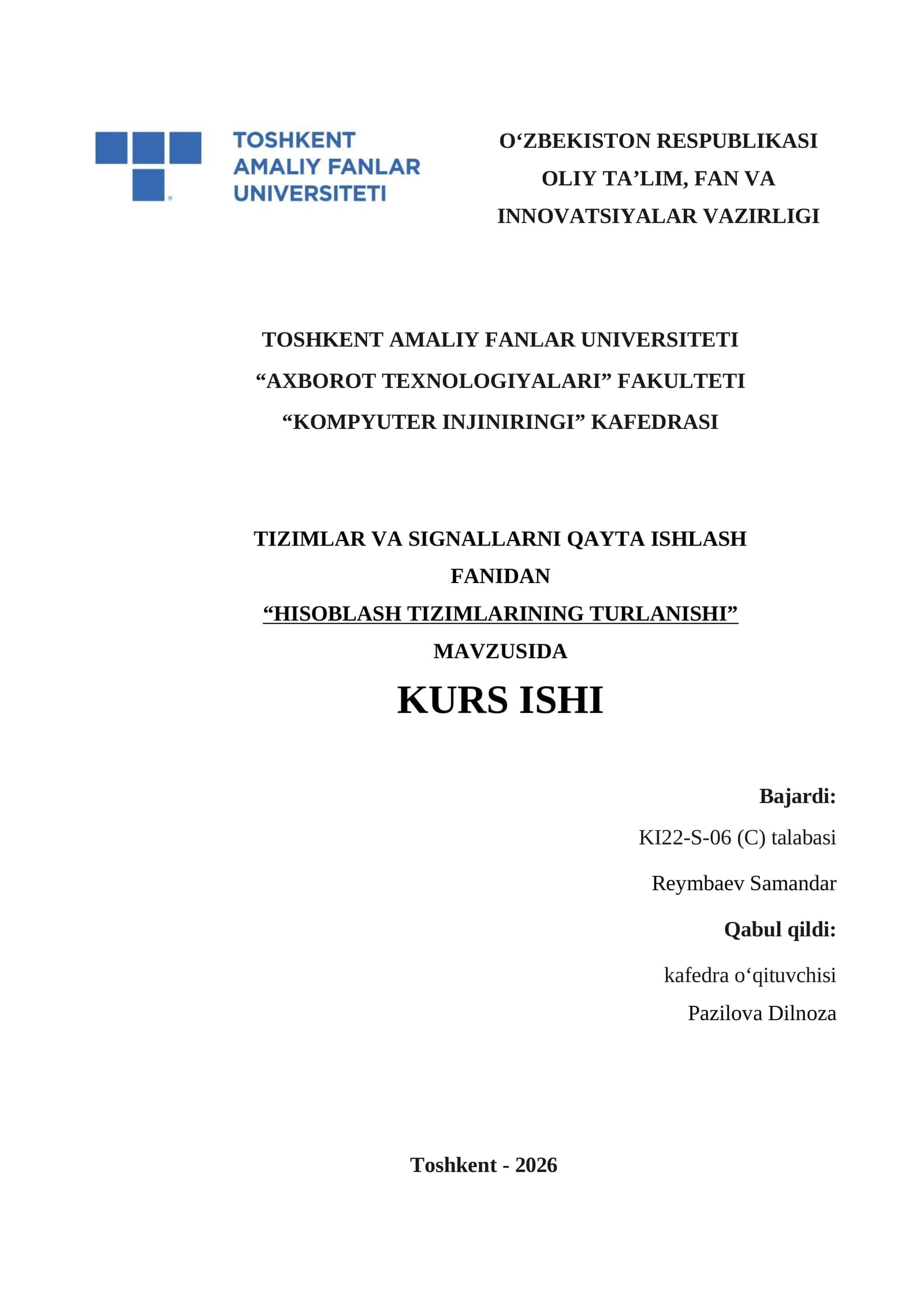 Hisoblash tizimlarining turlanishi