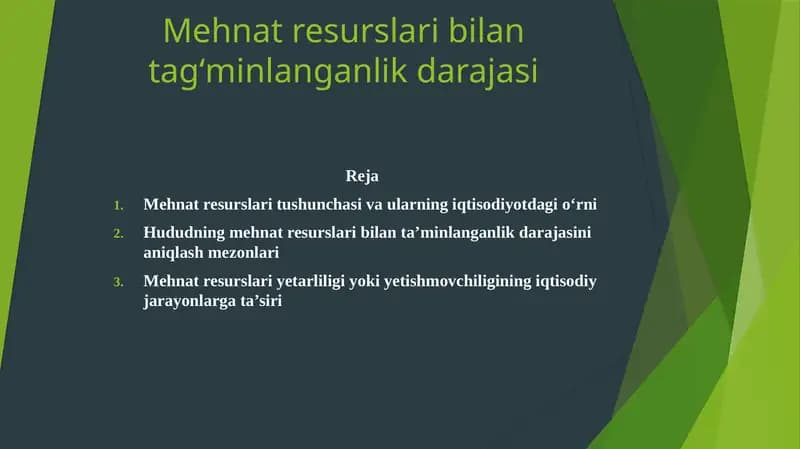 Mehnat resurslari