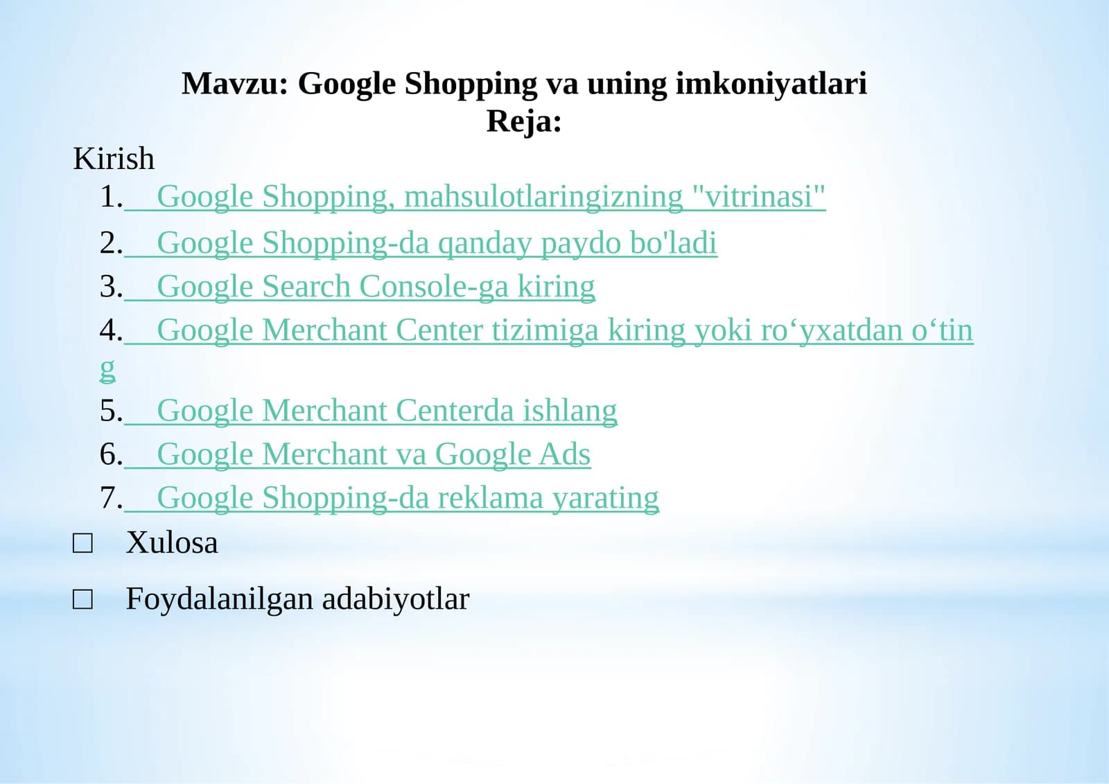 Google Shopping va uning imkoniyatlari