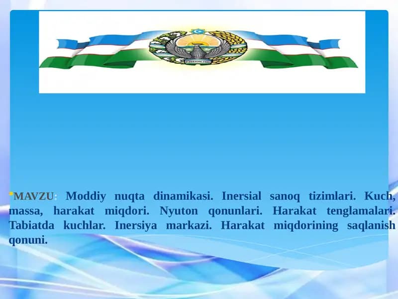 Moddiy nuqta dinamikasi