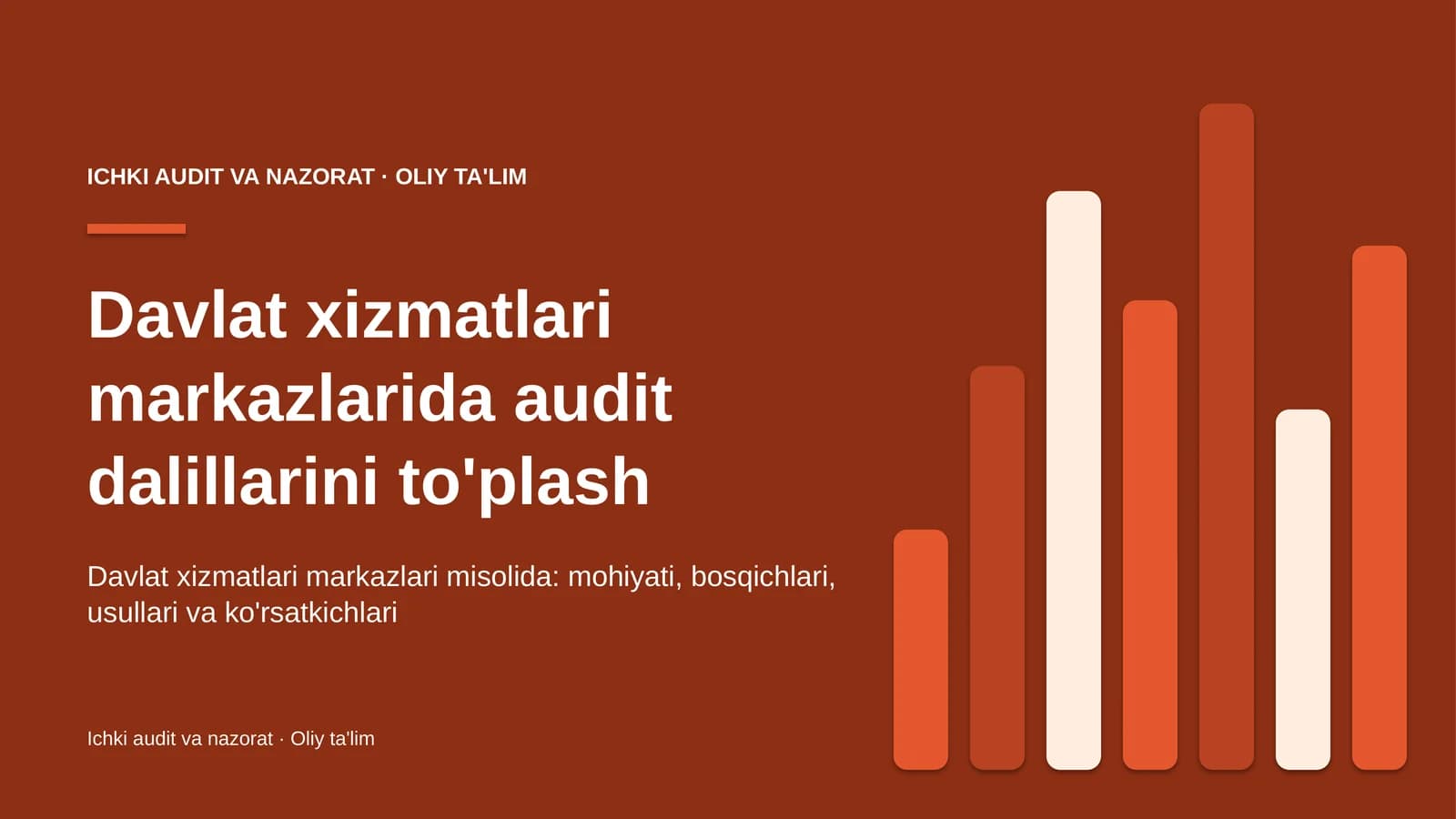Davlat xizmatlari markazlarida audit dalillarini to'plash