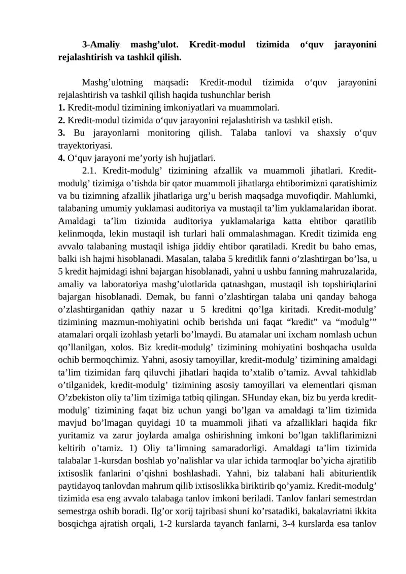Kredit-modul tizimi