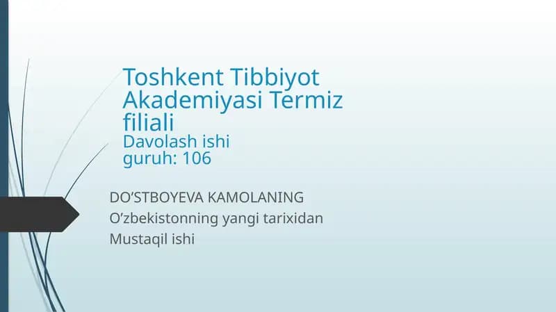 Davolashishiguruh: 106
