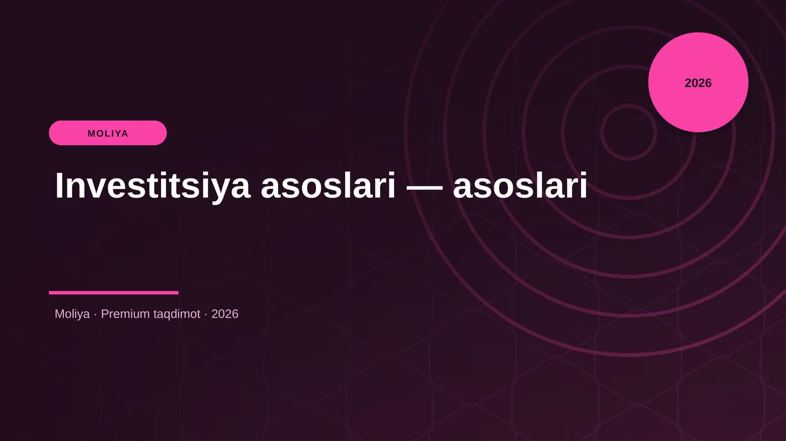 Investitsiya asoslari — asoslari