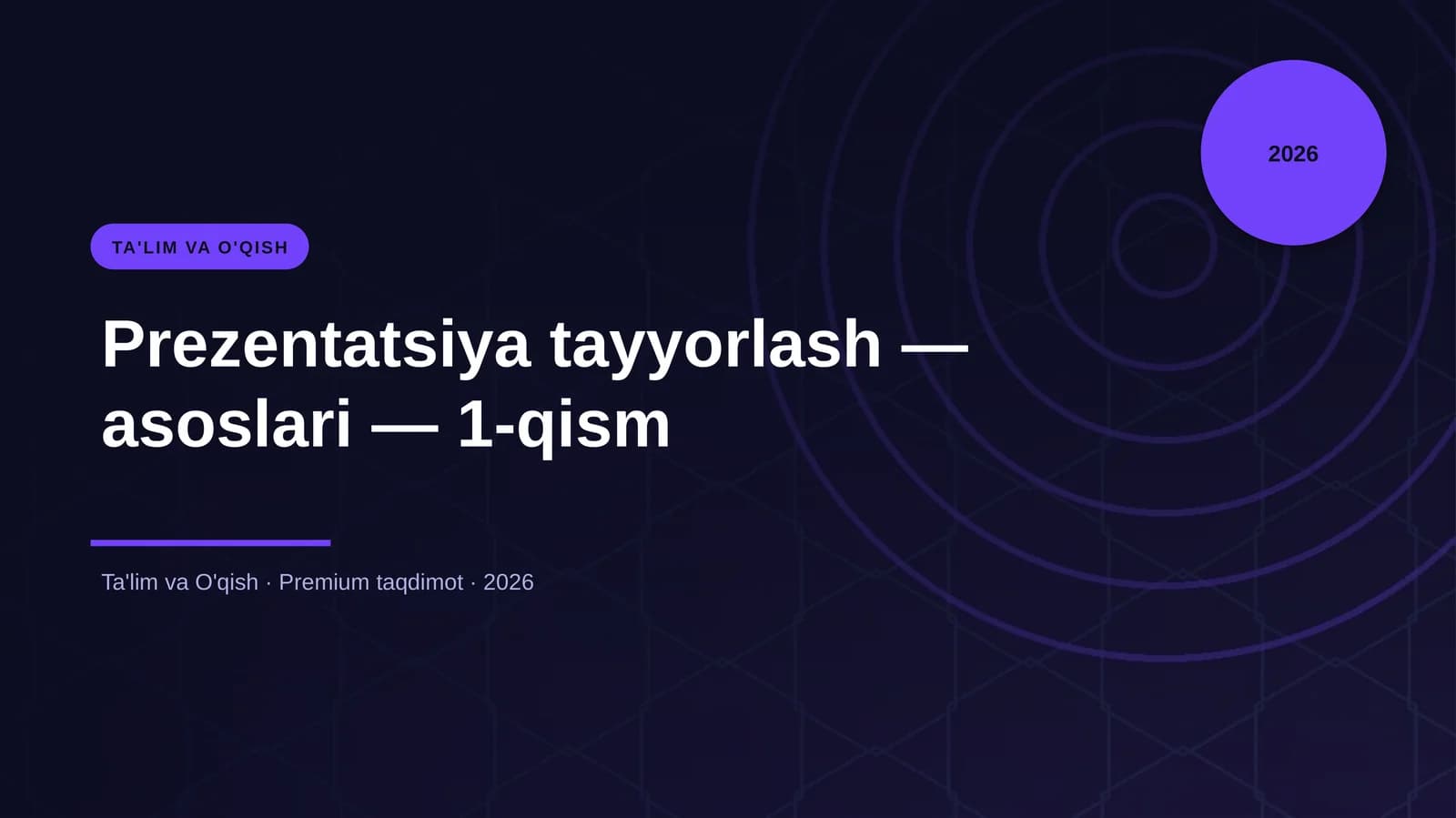 Prezentatsiya tayyorlash — asoslari — 1-qism