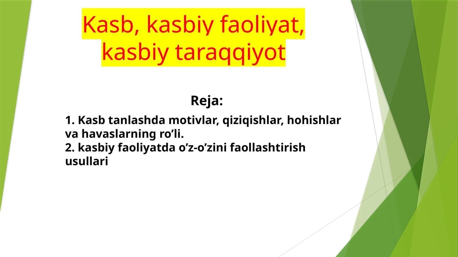 Kasbiy faoliyat