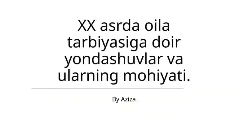 Yaqin Aloqador Ota-Ona Tarbiyasi