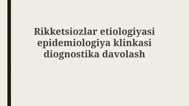 Rikketsiozlar: Etiologiya, Epidemiologiya va Klinik Ko'rinishlari