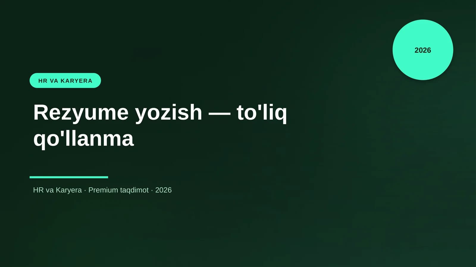 Rezyume yozish — to'liq qo'llanma