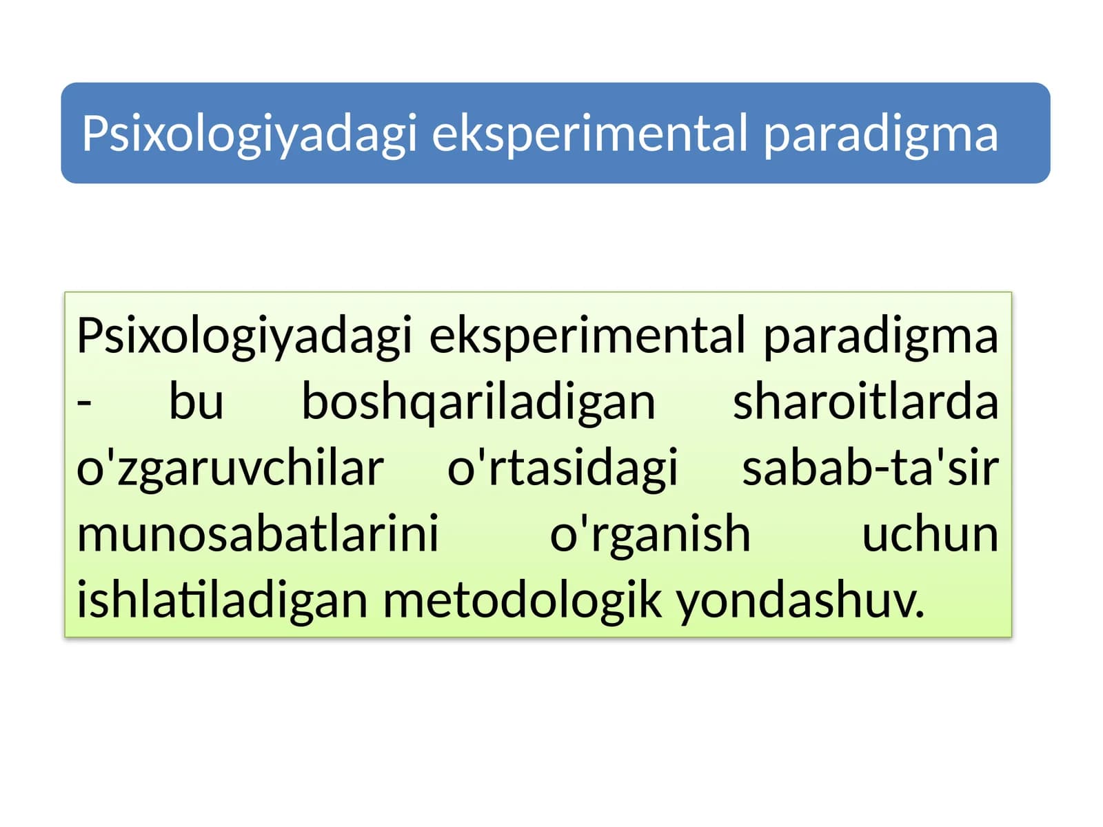 Psixologiyadagi eksperimental paradigma