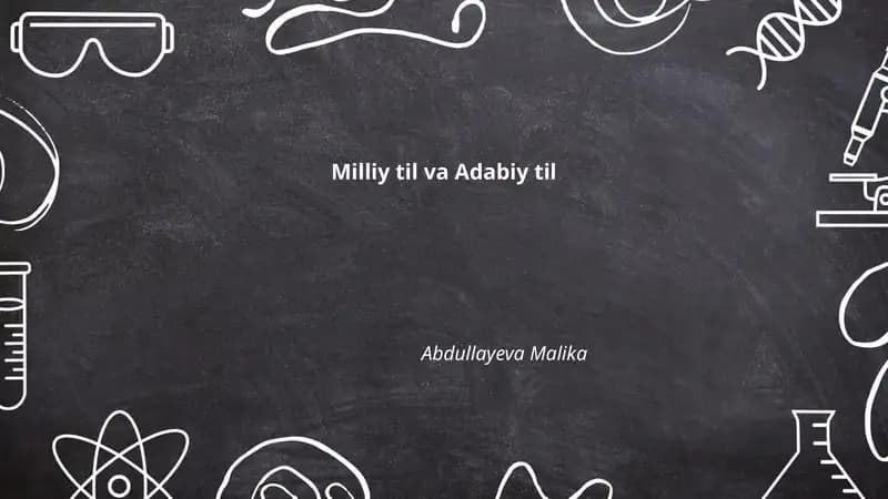 Milliy til va Adabiy til