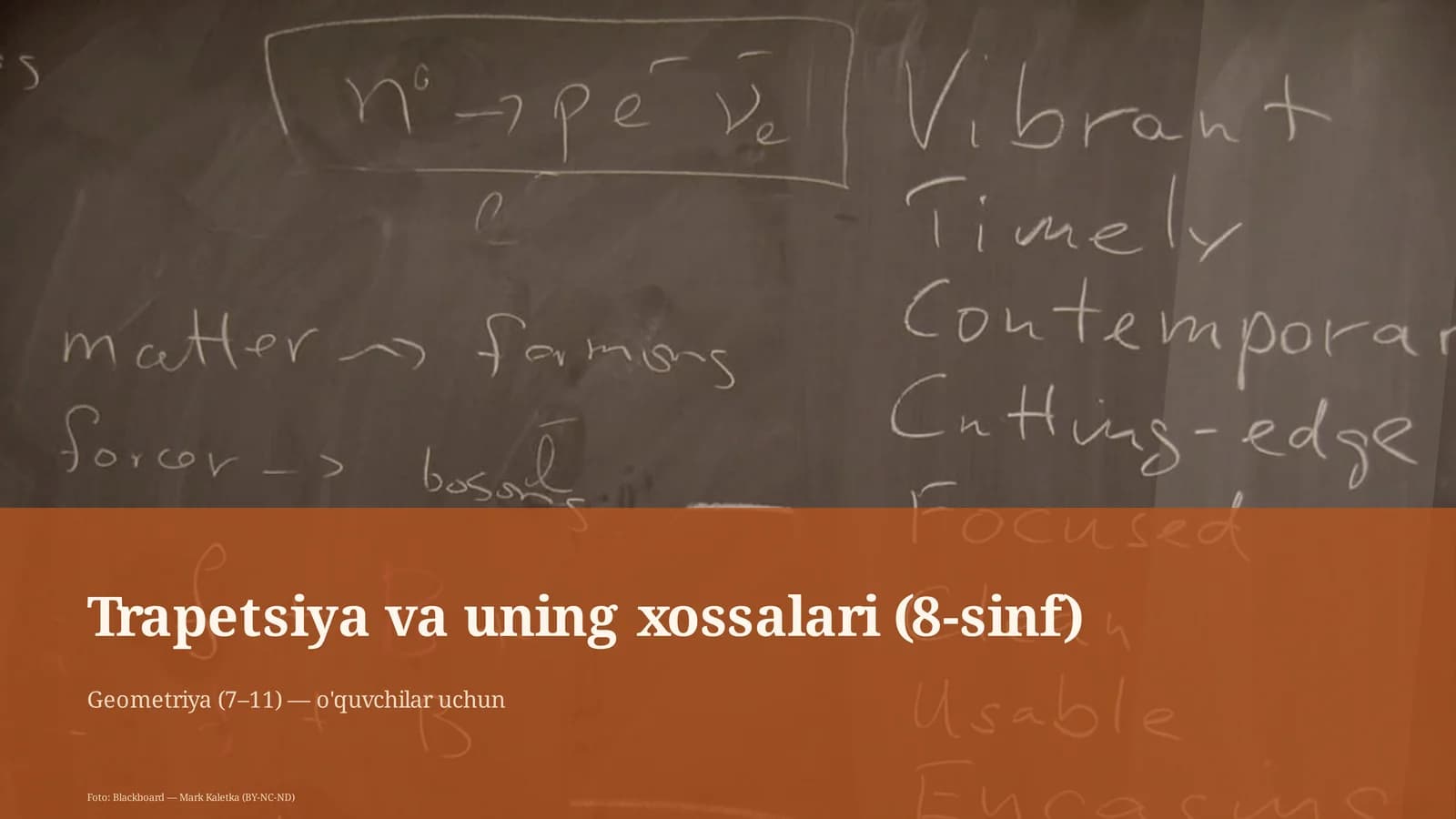 Trapetsiya va uning xossalari (8-sinf)