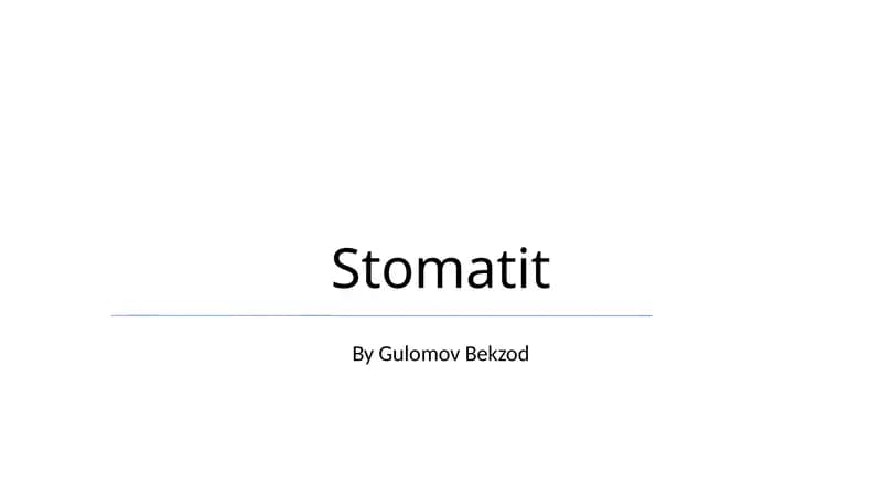 Stomatit