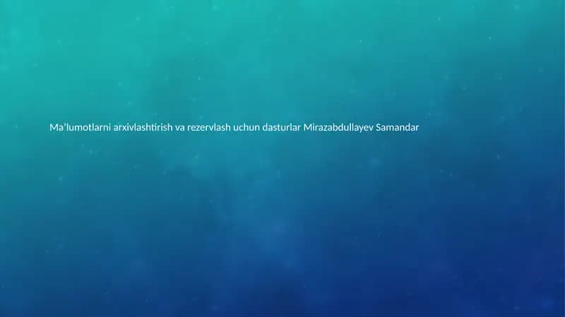 Mirazabdullayev Samandar