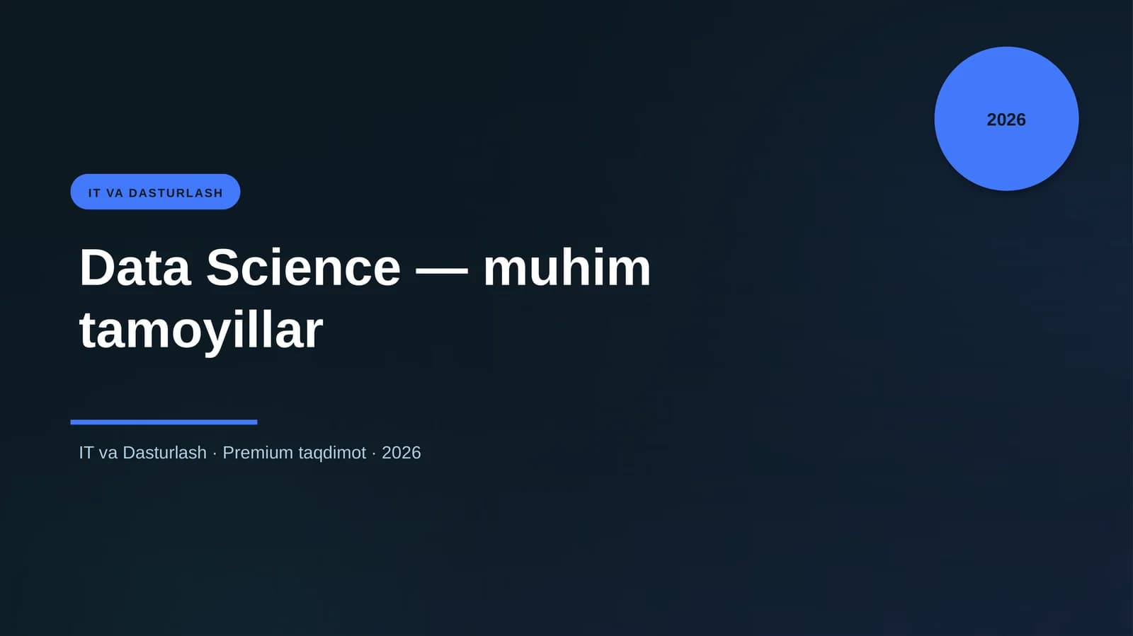 Data Science — muhim tamoyillar