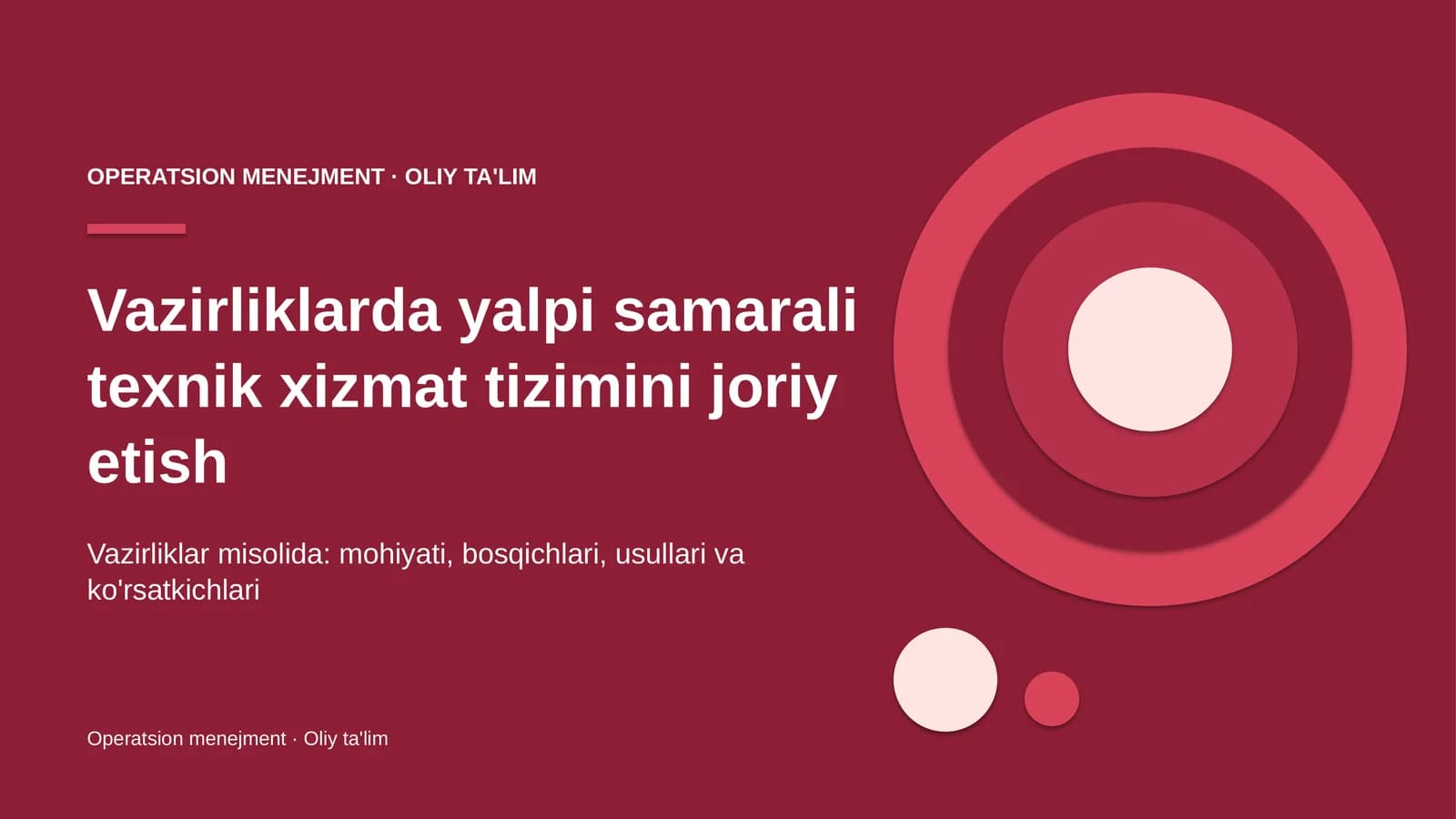 vazirliklarda yalpi samarali texnik xizmat tizimini joriy etish 9898