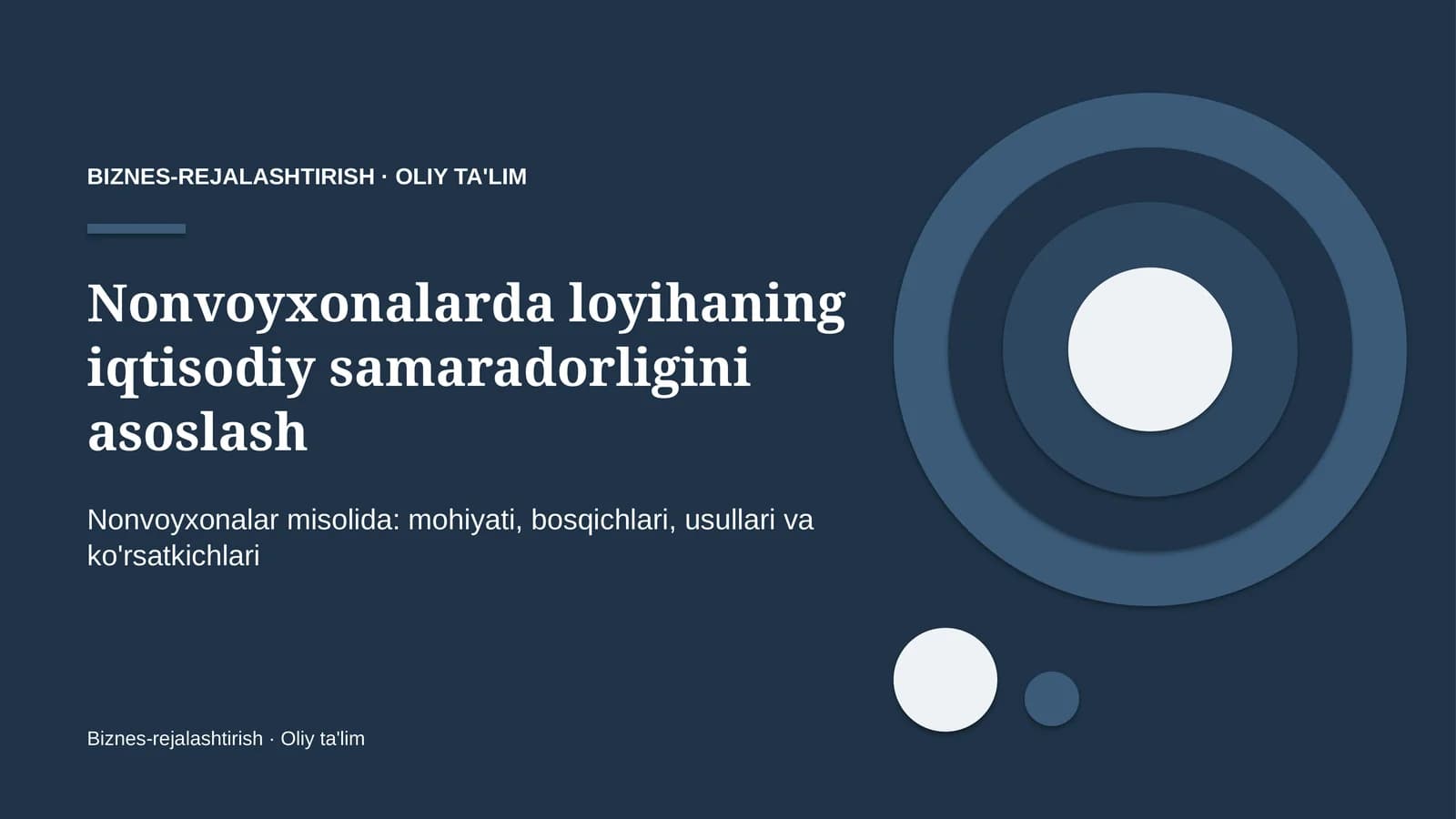 nonvoyxonalarda loyihaning iqtisodiy samaradorligini asoslash 6875