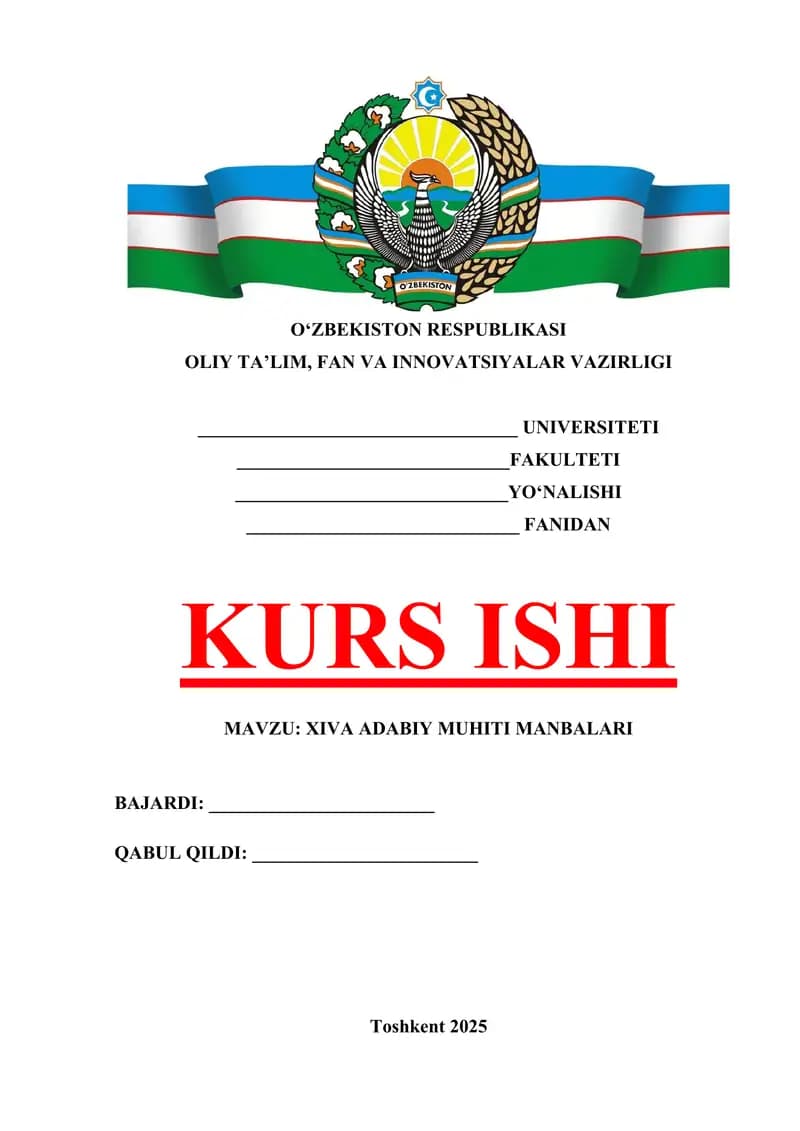 Xiva Adabiy Muhiti Manbalari