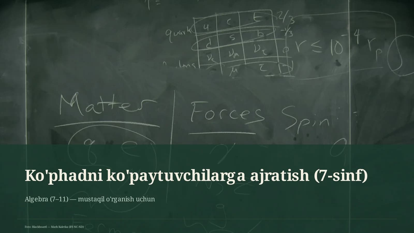 Ko'phadni ko'paytuvchilarga ajratish (7-sinf)