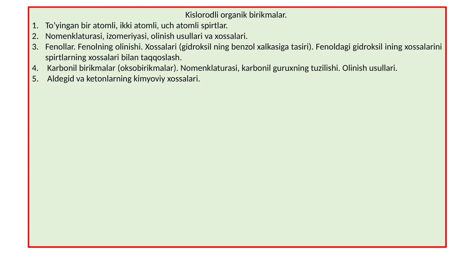 Kislorodli organik birikmalar