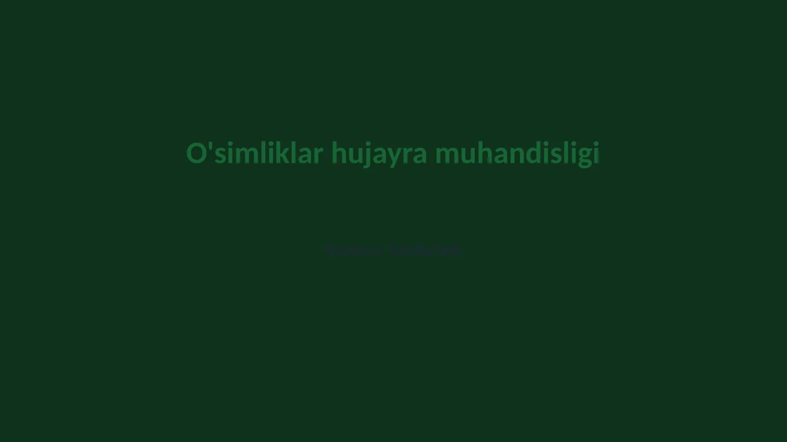 O'simliklar hujayra muhandisligi