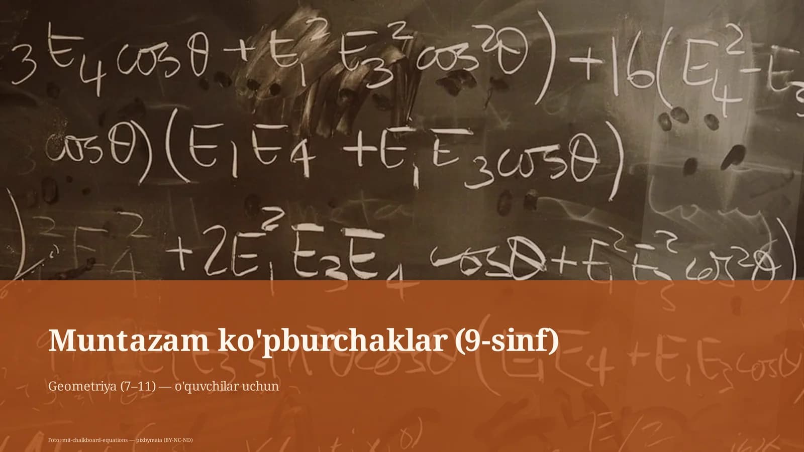 Muntazam ko'pburchaklar (9-sinf)