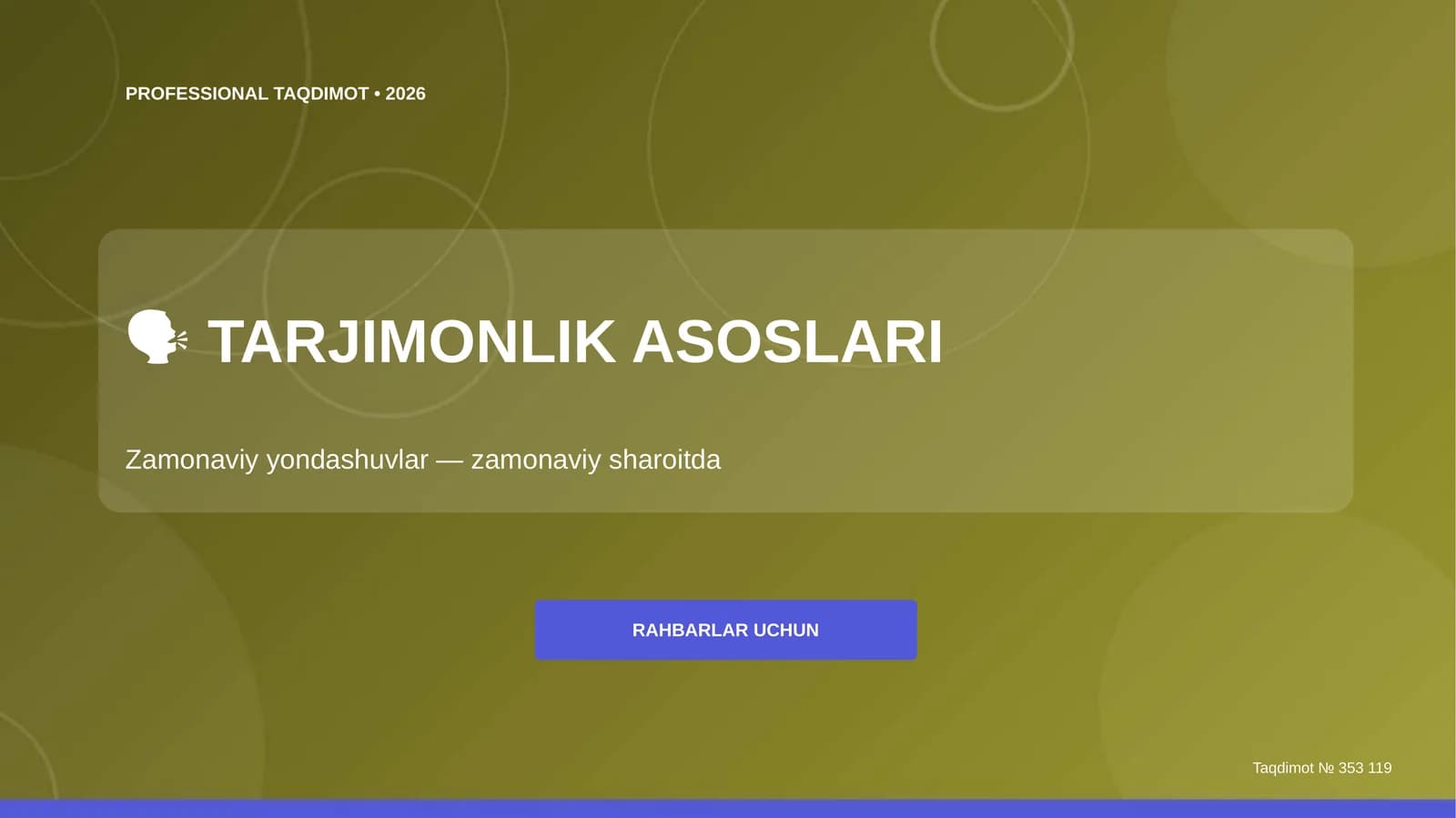 TARJIMONLIK ASOSLARI