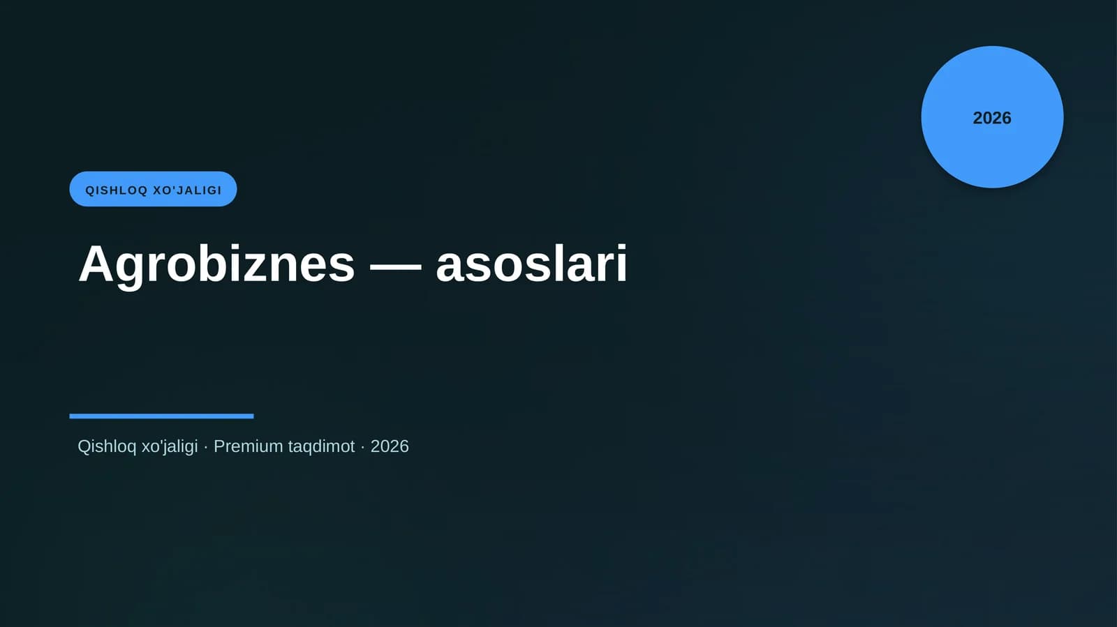 Agrobiznes - asoslari