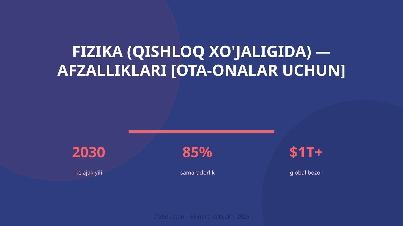 Fizika (qishloq xo'jaligida) — afzalliklari [ota-onalar uchun]