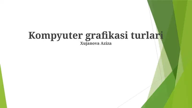Kompyuter grafikasi turlari