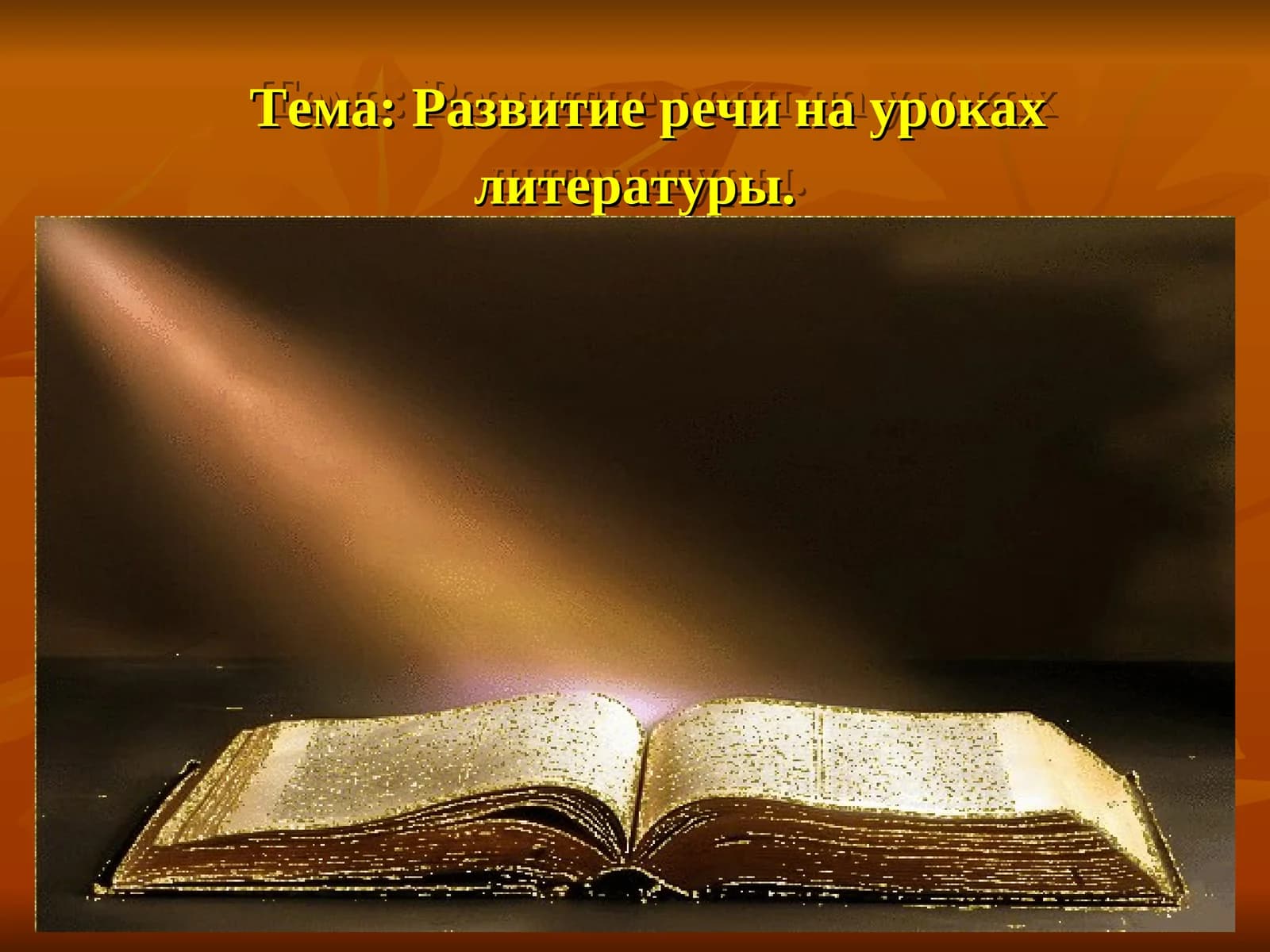 Развитие речи на уроках литературы