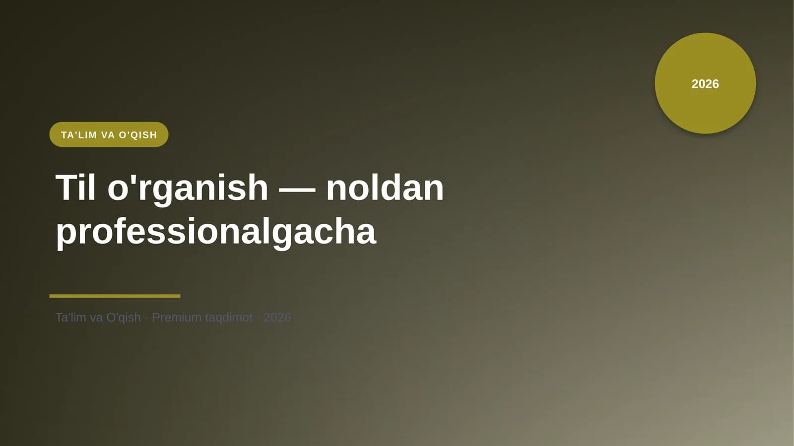 Til o'rganish — noldan professionalgacha