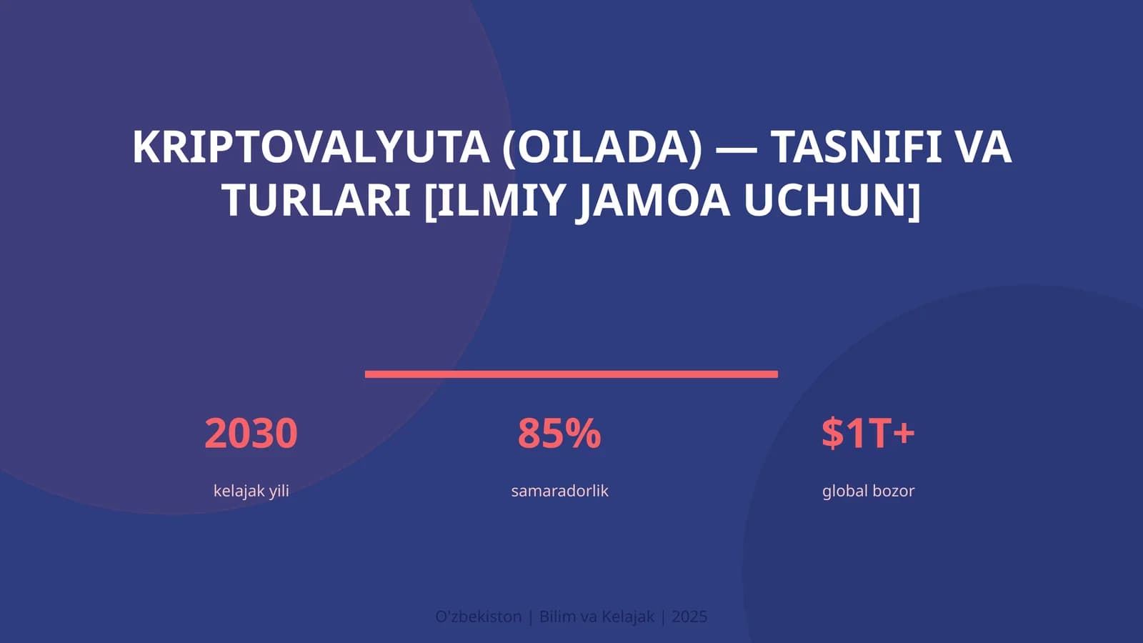 Kriptovalyuta (oilada) — tasnifi va turlari [ilmiy jamoa uchun]