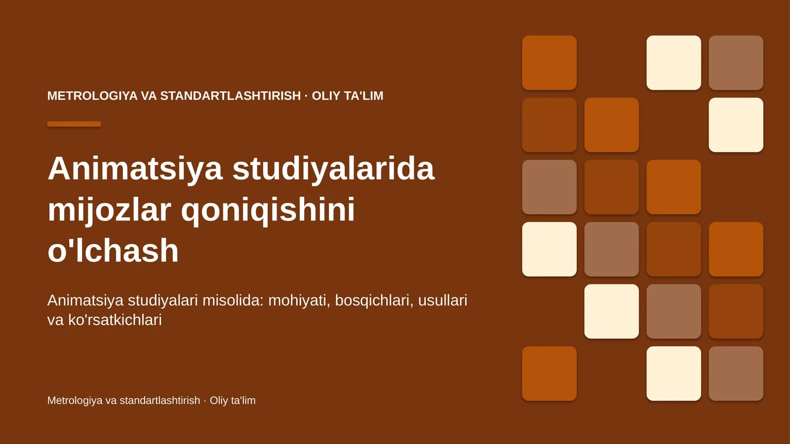 Animatsiya studiyalarida mijozlar qoniqishini o'lchash